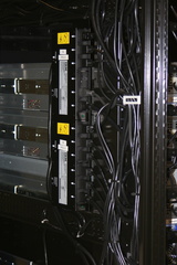 Close-up of the "in-wall" PDU installs