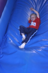 Evan coming down the big slide