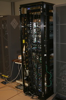 End of the first night, right rear. Wow, that's a lot of power cords!