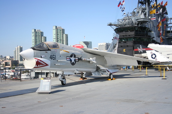 Another favorite, the Vought F-8 Crusader sitting on the starboard cat