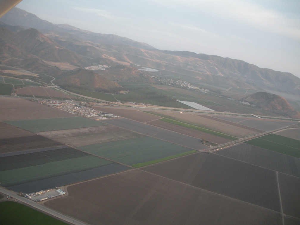 The fields of Ventura as we maneuvered for landing.